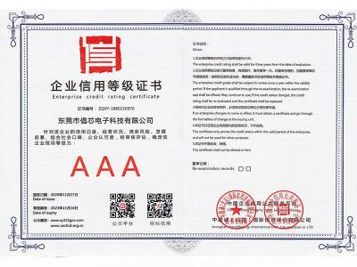 企業(yè)信用等級(jí)證書(shū)